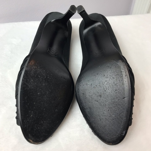 Naturalizer - PLEATS Satin Bow Black Heels - Picture 5 of 5